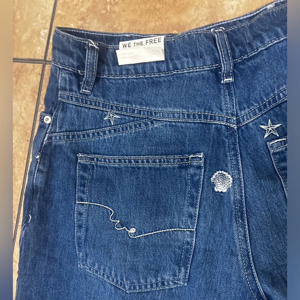 New Free People Westward Embroidered Jeans In Seascape Print Size 29 We The Free - Picture 10 of 16